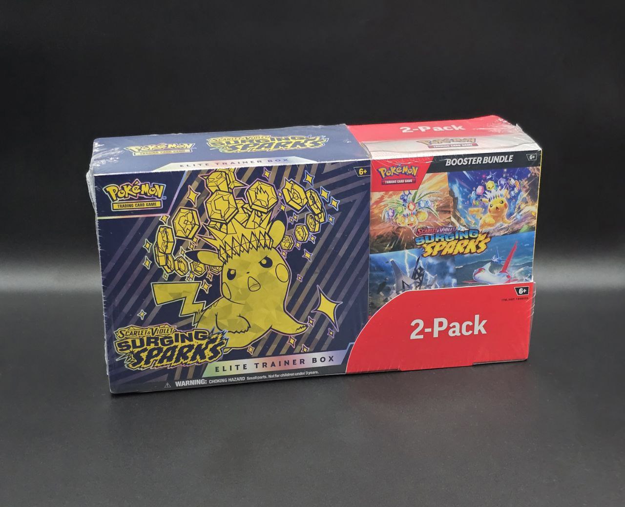 1x Surging Sparks Elite Trainer Box (2 Packs ETB+Bundles) / 🇬🇧
