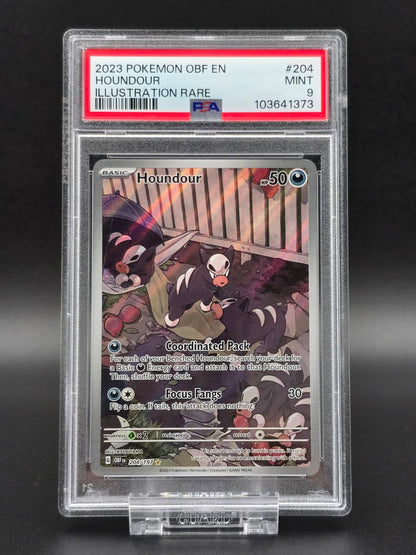 Houndour #204 Obsidian Flames OBF PSA 9 / 🇬🇧