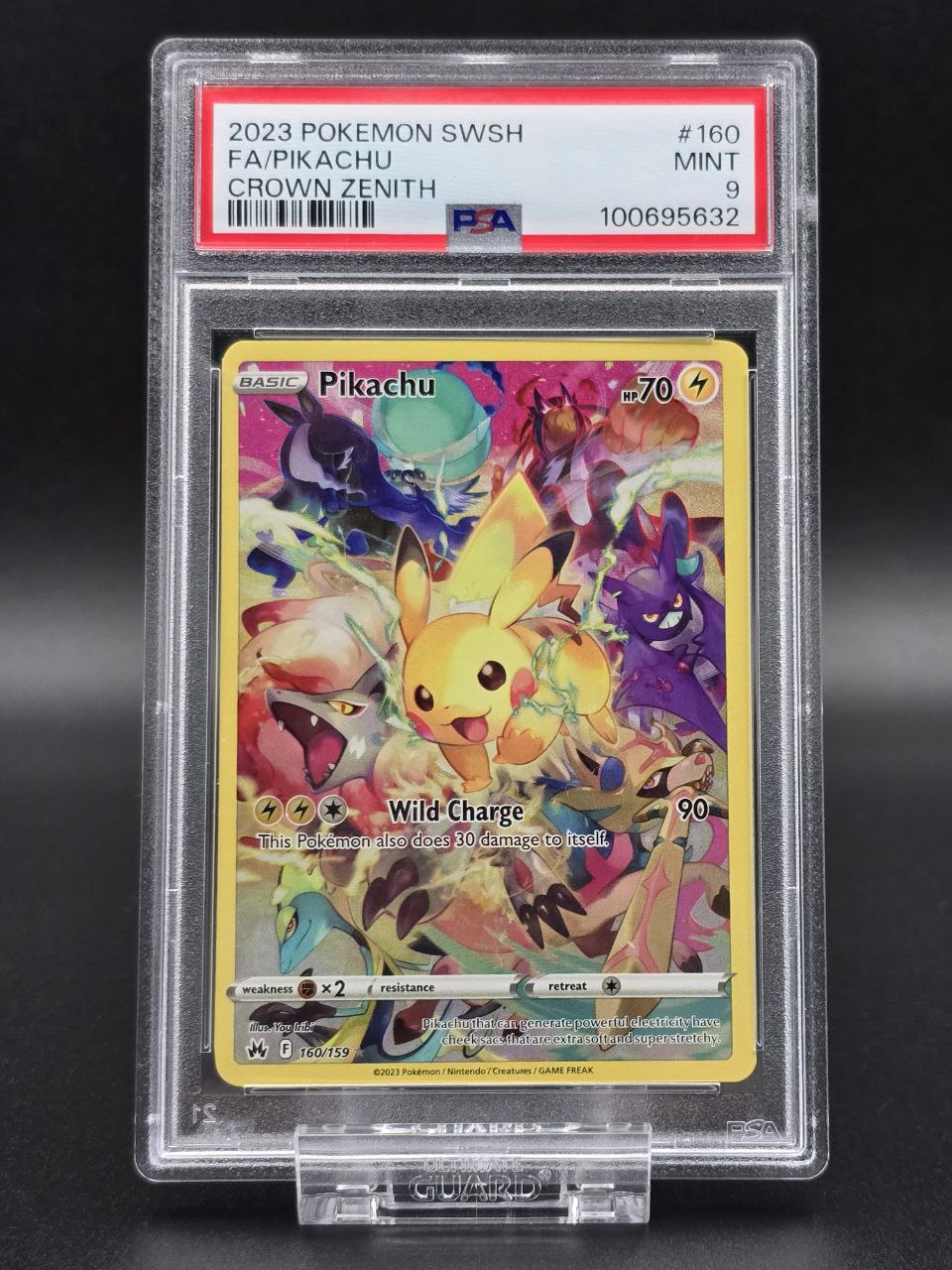 Pikachu #160 Crown Zenith PSA 9 / 🇬🇧