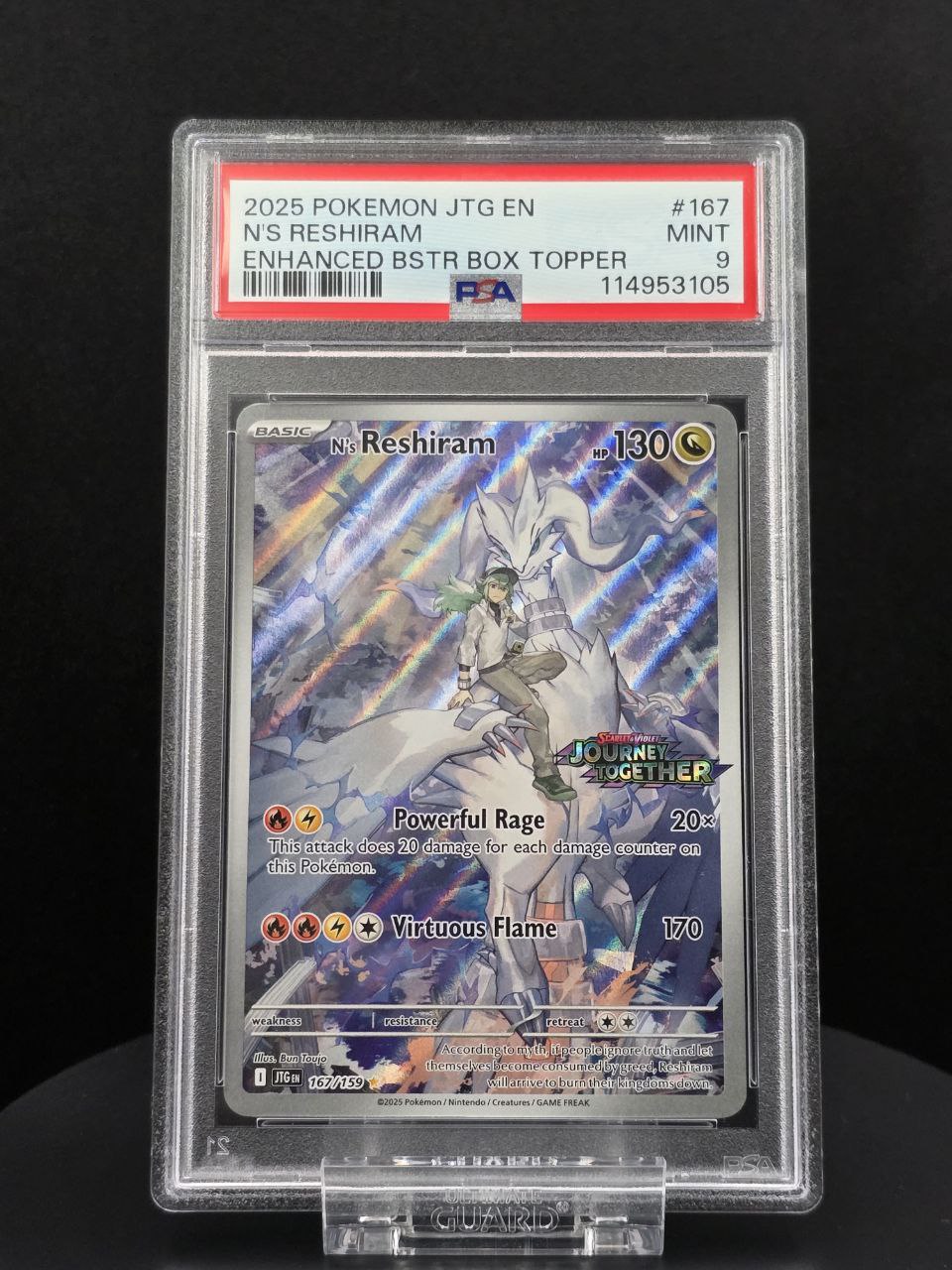 N's Reshiram [Stamped] #167 Pokemon Journey Together JTG PSA 9 / 🇬🇧