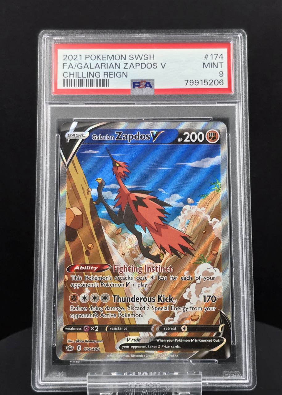 Galarian Zapdos V #174 Chilling Reign PSA 9 / 🇬🇧