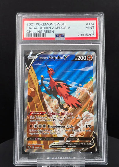 Galarian Zapdos V #174 Chilling Reign PSA 9 / 🇬🇧