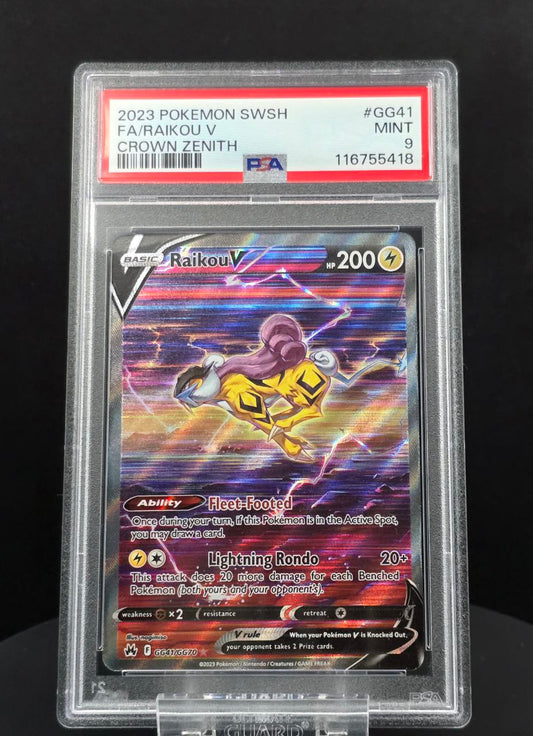 Raikou V #GG41 Crown Zenith PSA 9 / 🇬🇧