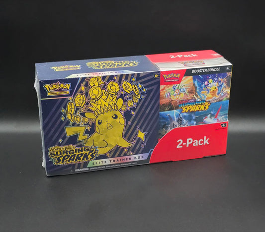 1x Surging Sparks Elite Trainer Box (2 Packs ETB+Bundles) / 🇬🇧